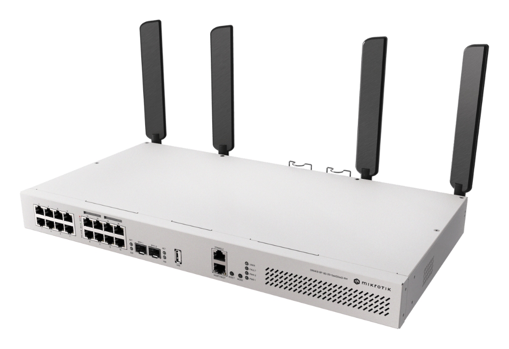 CRS418-8P-8G-2S+-Mikrotik CRS418-8P-8G-2S+ Switch - Wi-Fi 6, 16× GbE, 8× PoE-out, 2× 10G SFP+