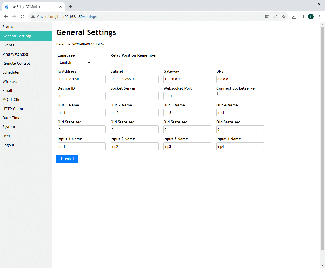 NetRelay NR001 NetRelay IoT Development Board 4 Röle (PoE-Ethernet-WiFi Lan Relay) Geliştirme Kartı ürün görseli 17 - wifidepo