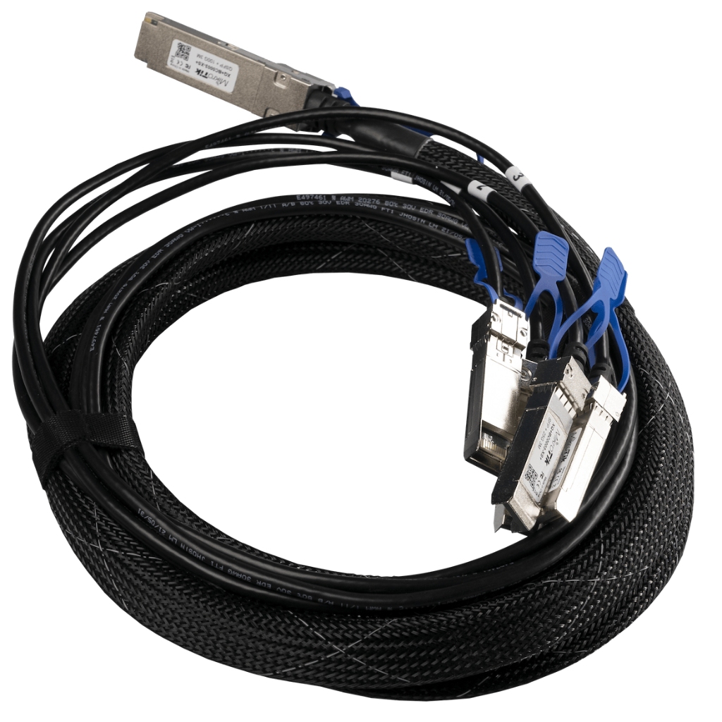 -Mikrotik XQ+BC0003-XS+ QSFP28 to 4x SFP28 Pasif DAC Kablo - 3m, 100G Hız, 25G Dağıtım