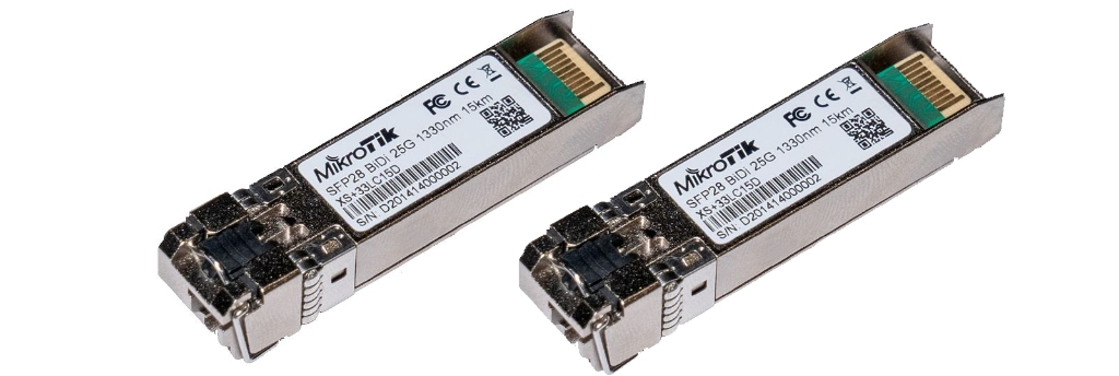 -Mikrotik XS+2733LC15D 15KM 25G SFP28 Fiber Modül Bi-Directional LC Konnektör