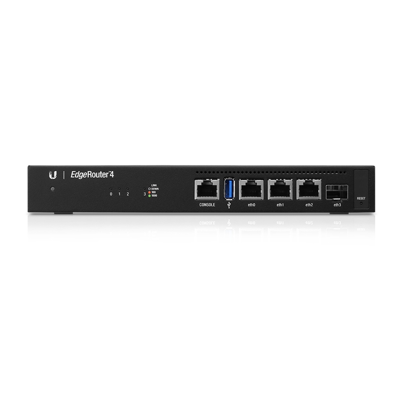 ER-4-UBNT EdgeRouter 4 (ER-4) - Profesyonel Router, 4 Gbps Throughput, 3 Gigabit RJ45 ve 1 SFP Port