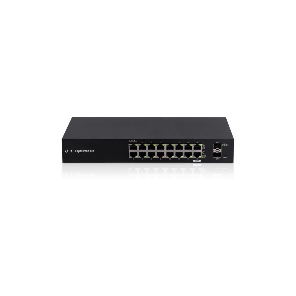 -Ubiquiti Networks EdgeSwitch 18X (ES-18X) – 16 Gigabit RJ45, 2 SFP Port, Fanless and Affordable WISP Switch