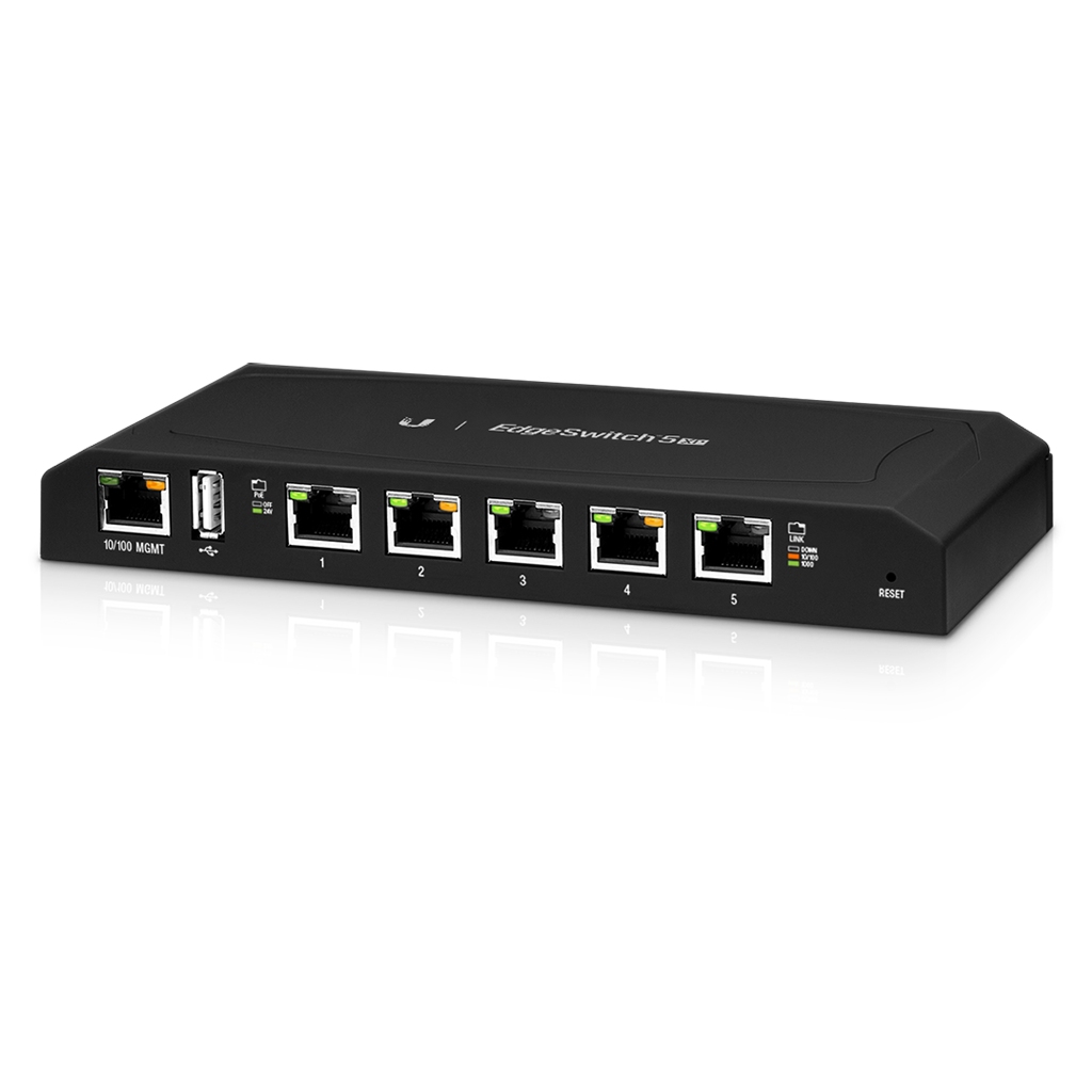 -UBNT EdgeSwitch 5XP (ES-5XP) – 5 Gigabit PoE Portlu, Kompakt ve Güçlü Pasif PoE Switch
