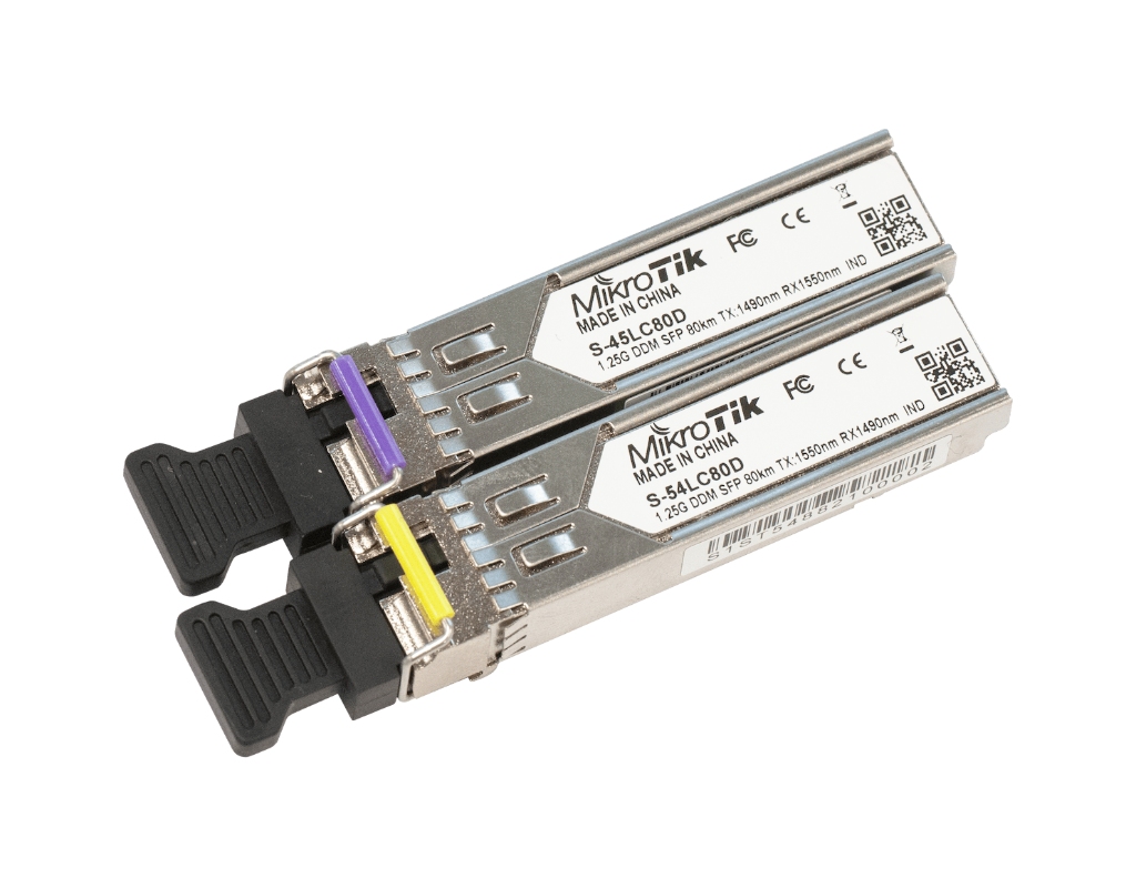 S-4554LC80D-Mikrotik S-4554LC80D 1.25G BiDi SFP Modül, 80KM Menzil, Single LC Konnektör
