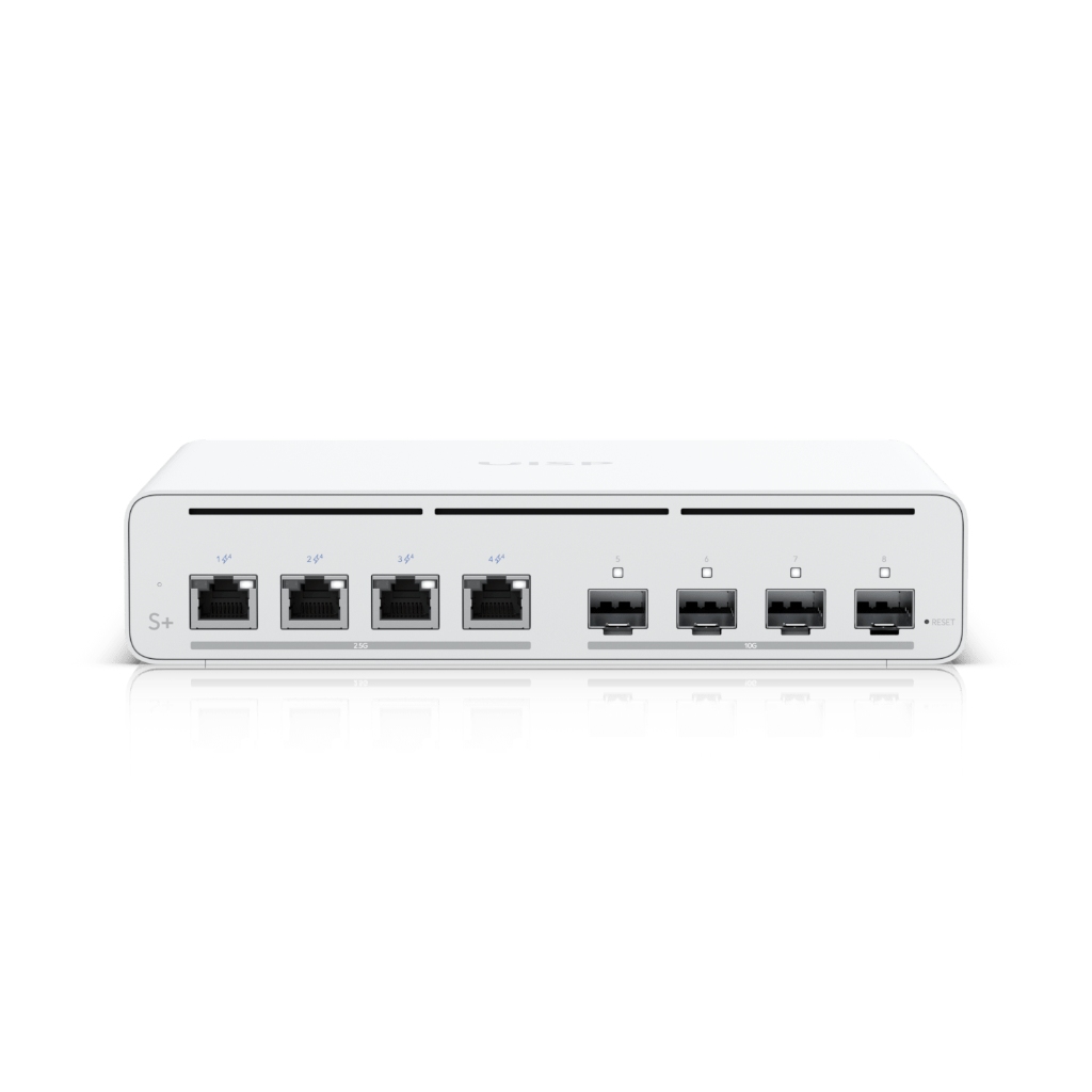 -UBNT UISP Switch Plus (UISP-S-Plus) - 4× 2.5 GbE PoE ve 4× 10G SFP+ Portlu, 160W PoE Bütçesiyle ISP Switch